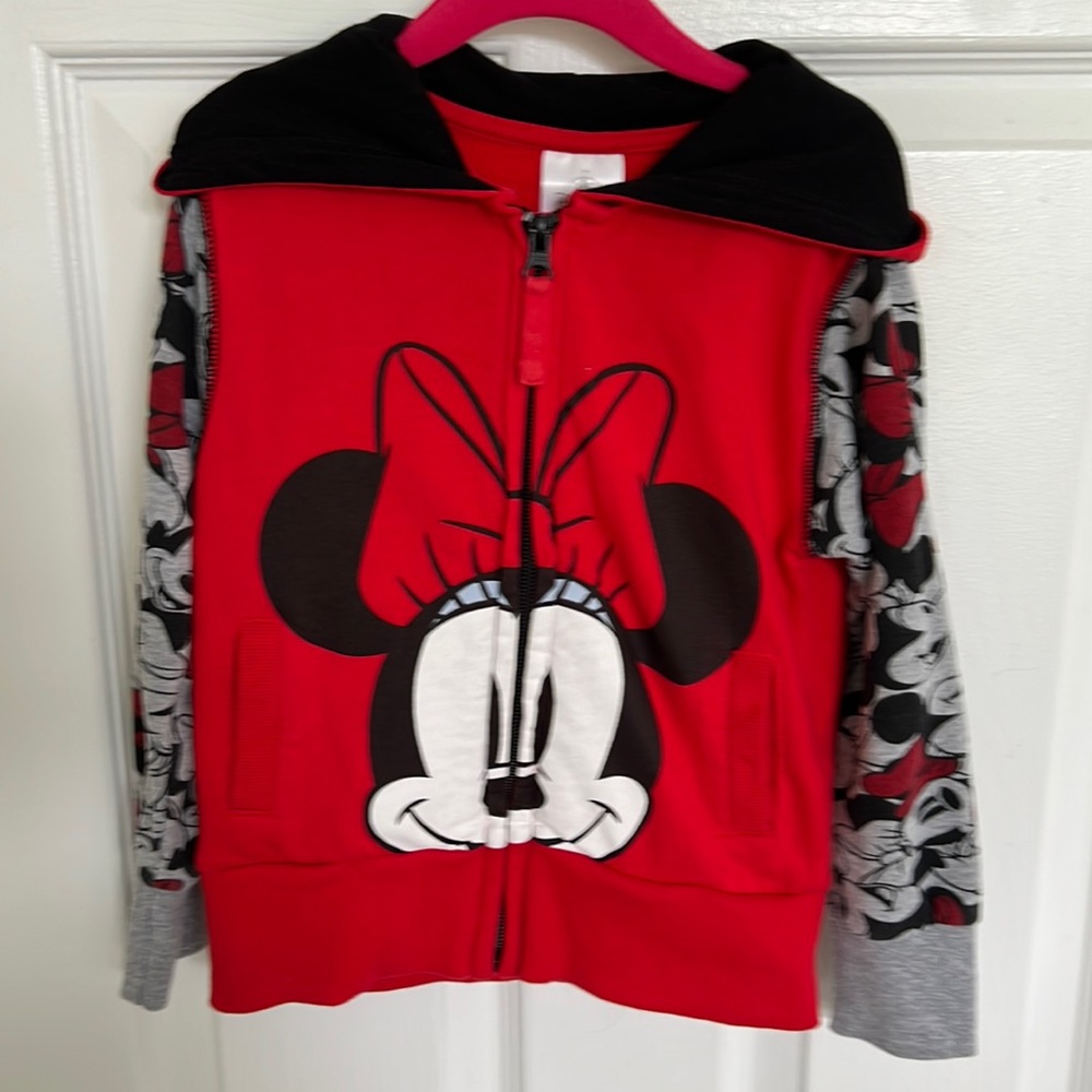 Disney Store Minnie Mouse Full Zip Hoodie Size 4